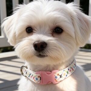 Luxury Dog Collar, Size Medium, Colorful, 3/4" WideGreat Quality, Metal Hardware